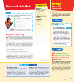 Stress and Individuals