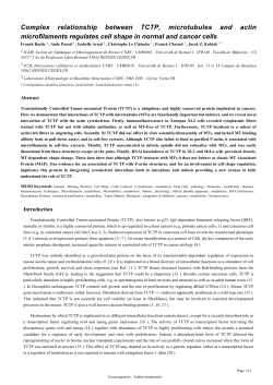 Complex relationship between TCTP, microtubules - HAL