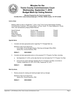 Commissioners Court - Budget Mark-Up Voting Session