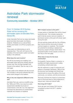 Astrolabe Park stormwater renewal