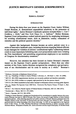 Justice Brennan`s Gender Jurisprudence