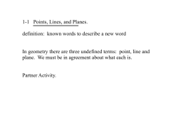 1-1 Points, Lines, and Planes. definition: known words to describe a
