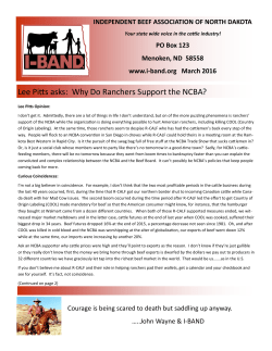 I-BAND APRIL 2016 Newsletter - Independent Beef Association of
