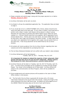 Proudly presents. . . . WILD, WILD ICE May 19&ndash;May 21, 2017 Friday