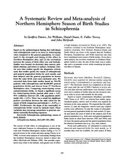 A Systematic Review and Meta-analysis of Northern Hemisphere