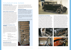 FounDATIon nEWS - The Sir Henry Royce Memorial Foundation
