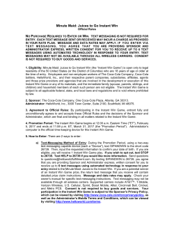 Minute Maid: Juices to Go Instant Win - ePrize