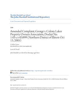 Amended Complaint, George v. Colony Lakes Property Owners