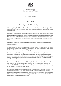 Donald Graham - Courts and Tribunals Judiciary