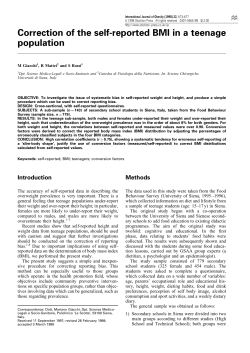 Correction of the self-reported BMI in a teenage population