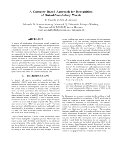 A Category Based Approach for Recognition of Out-of