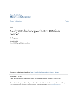 Steady state dendritic growth of NH4Br from solution