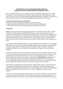Termite Behavior - Process of Science