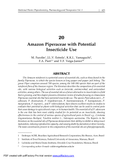20 Amazon Piperaceae with Potential Insecticide Use