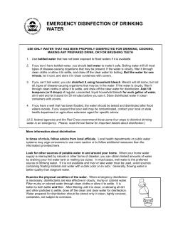 Emergency Disinfection of Drinking Water