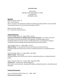 Curriculum Vitae Nancy Fields 801 Main Street, A550, Dallas, TX