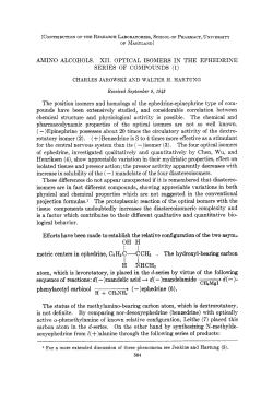 AMINO ALCOHOLS. XII. OPTICAL ISOMERS IN THE EPHEDRIXE