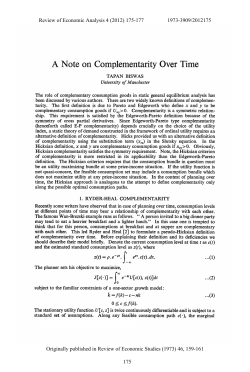 A Note on Complementarity Over Time