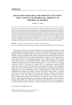 (2008). Relocation, Research, and Forensic Evaluation