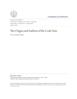The Origins and Authors of the Code Noir