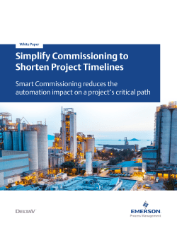 Simplify Commissioning to Shorten Project Timelines