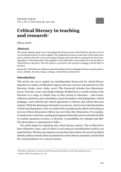 Critical literacy in teaching and research1