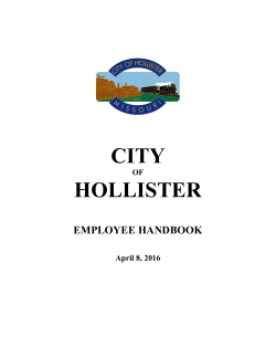 Employee Handbook - City of Hollister, MO
