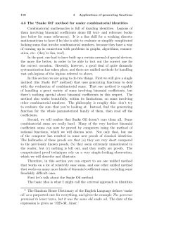 4.3 The `Snake Oil` method for easier combinatorial identities