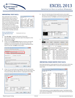 Excel 2013 QRC - Importing List Data into an Excel Worksheet