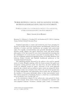 NORMS: BETWEEN A SOCIAL AND AN AGENTIAL NATURE