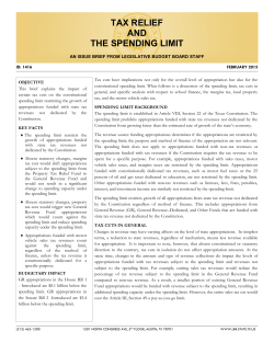 Tax Relief and The Spending Limit (February 2015)