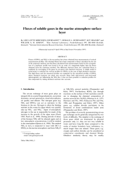 Fluxes of soluble gases in the marine atmosphere surface layer