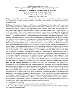 Modeling volcanic granular flows: Particle dynamics and emergent