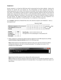 Assignment 3 Genetic sequence is a string from DNA bases which