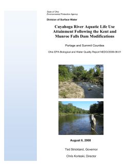 Cuyahoga River Aquatic Life Use Attainment Following