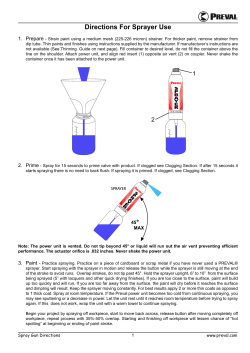 Directions For Sprayer Use