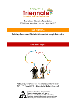 SUB-THEME 4 Building Peace and Global Citizenship through