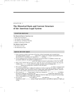 The Historical Basis and Current Structure of the American Legal