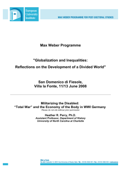 &ldquo;Total War&rdquo; and the Economy of the Body in WWI Germany