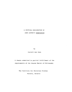 A CRITICAL EXPLORATION OF JANE AUSTEN`S PERSUASION