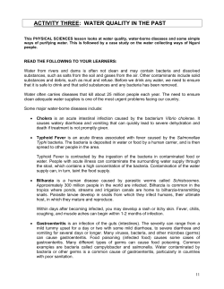 ACTIVITY THREE: WATER QUALITY IN THE PAST