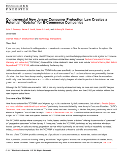 Controversial New Jersey Consumer Protection