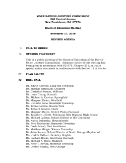 MORRIS-UNION JOINTURE COMMISSION