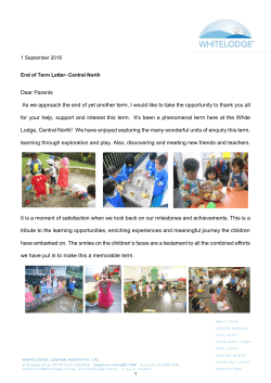 Dear Parents As we approach the end of yet another term, I would