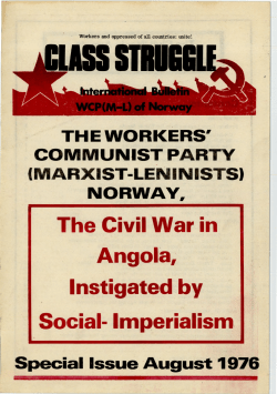 The Civil War in Angola, Instigated by Social