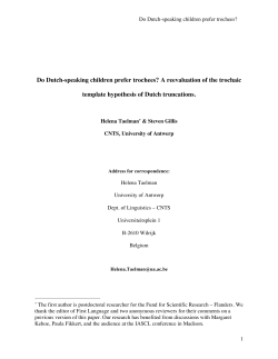 Do Dutch-speaking children prefer trochees? A reevaluation of the