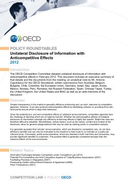 Unilateral Disclosure of Information with Anticompetitive