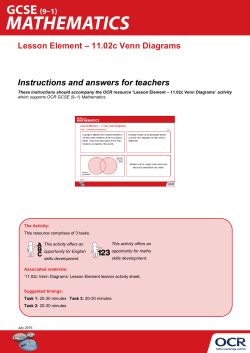 Topic 11.02c Lesson element - Venn diagrams - Teacher