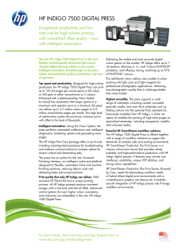 Data Sheet : HP Indigo 7500 Digital Press