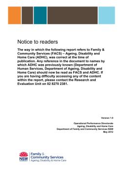 Housing and Independent Living - Environmental and Built Factors